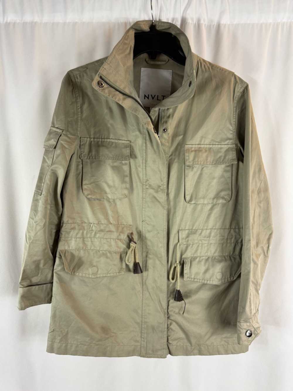 NVLT Women's Olive Green Utility Jacket XS Utility Cargo Jacket